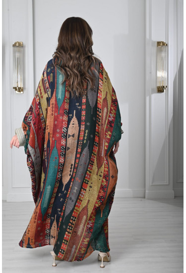 جلابية نسائية منقوشة فضفاضة 