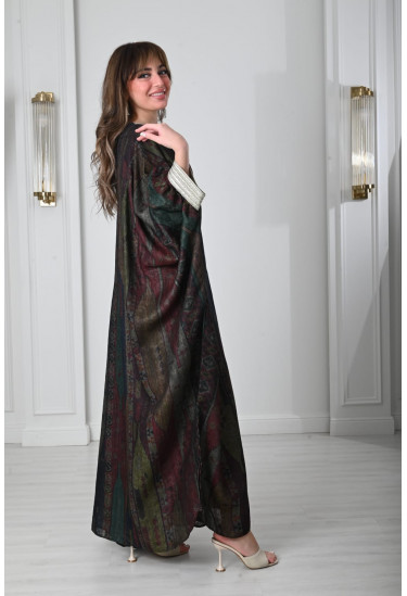 جلابية نسائية منقوشة فضفاضة 