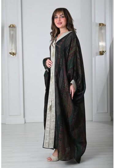 جلابية نسائية منقوشة فضفاضة 