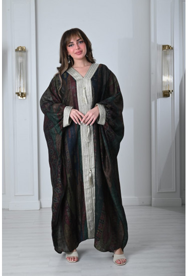 جلابية نسائية منقوشة فضفاضة 