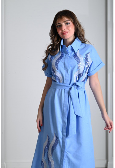 جلابية ميدي نسائية مطرزة بالترتر