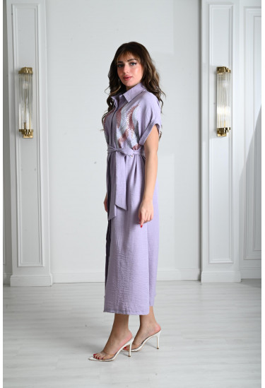 جلابية ميدي نسائية مطرزة بالترتر