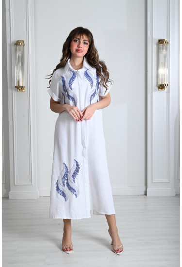 جلابية ميدي نسائية مطرزة بالترتر