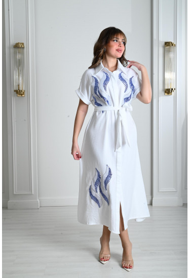 جلابية ميدي نسائية مطرزة بالترتر