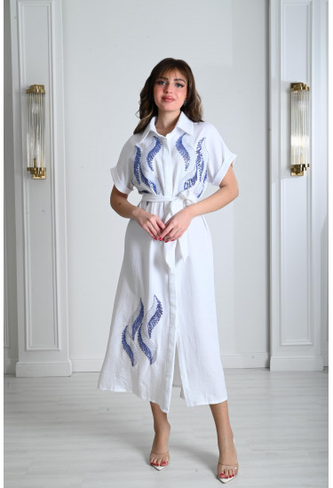 جلابية ميدي نسائية مطرزة بالترتر