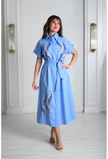 جلابية ميدي نسائية مطرزة بالترتر