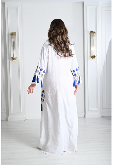 جلابية نسائية مطرزة بأكمام طويلة