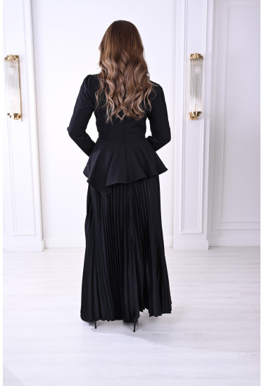 فستان بليسيه أنيق مع وردة بارزة للمناسبات فستان بليسيه أنيق مع وردة بارزة للمناسبات