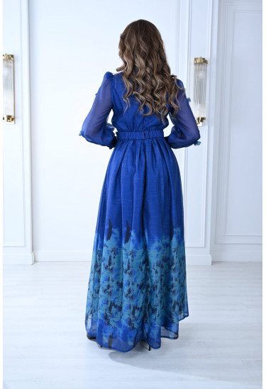 فستان فاخر أناقة ملكية بنقشة الزهور