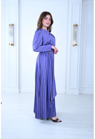 فستان سهرة أنيق بأكمام طويلة وتصميم درابيه فستان سهرة أنيق بأكمام طويلة وتصميم درابيه