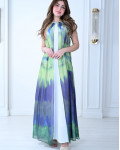 فستان طويل بألوان متدرجة 