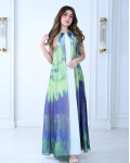 فستان طويل بألوان متدرجة 