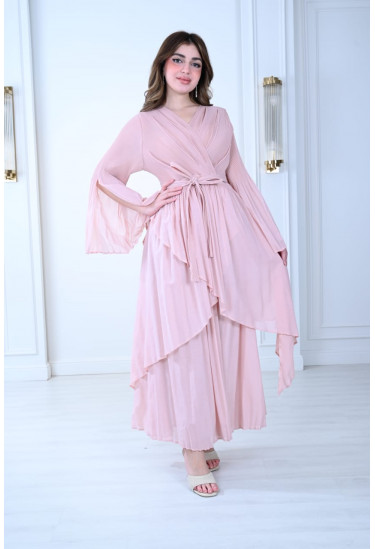 فستان أنيق بتصميم كروس وأكمام واسعة فستان أنيق بتصميم كروس وأكمام واسعة