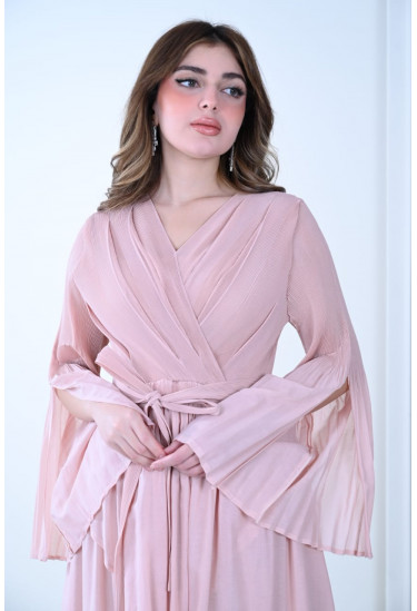 فستان أنيق بتصميم كروس وأكمام واسعة فستان أنيق بتصميم كروس وأكمام واسعة