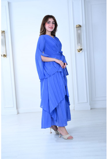 فستان أنيق بتصميم كروس وأكمام واسعة فستان أنيق بتصميم كروس وأكمام واسعة