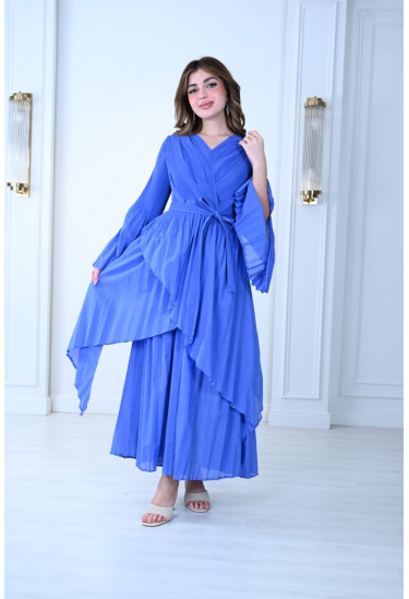 فستان أنيق بتصميم كروس وأكمام واسعة فستان أنيق بتصميم كروس وأكمام واسعة