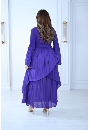 فستان أنيق بتصميم كروس وأكمام واسعة فستان أنيق بتصميم كروس وأكمام واسعة