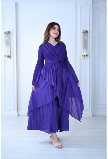 فستان أنيق بتصميم كروس وأكمام واسعة فستان أنيق بتصميم كروس وأكمام واسعة