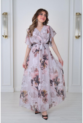 فستان نسائي رقيق بطباعات ملونه