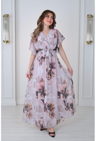 فستان نسائي رقيق بطباعات ملونه