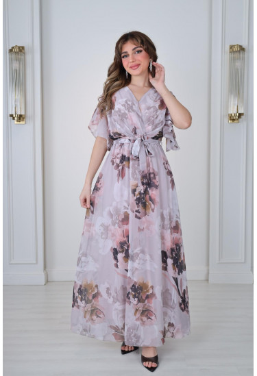 فستان نسائي رقيق بطباعات ملونه