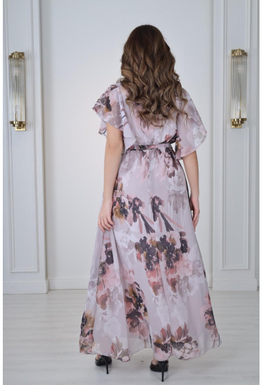 فستان نسائي رقيق بطباعات ملونه