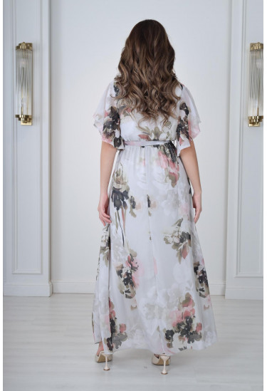 فستان نسائي رقيق بطباعات ملونه