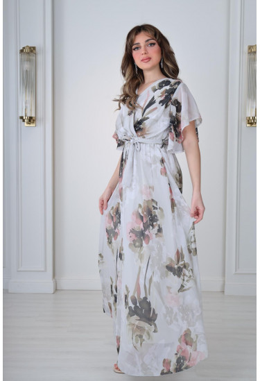 فستان نسائي رقيق بطباعات ملونه