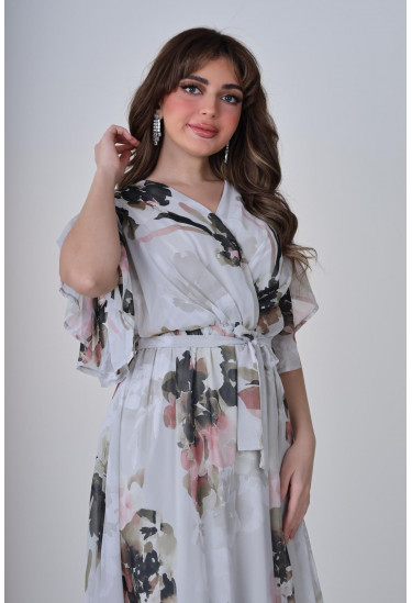 فستان نسائي رقيق بطباعات ملونه