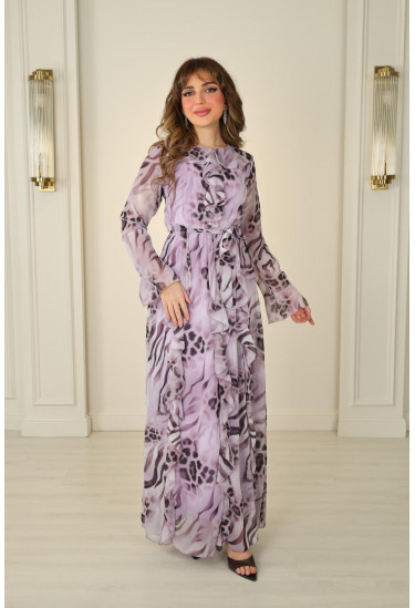 فستان نسائي بطباعات نمريه 