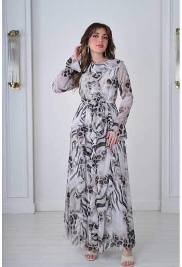 فستان نسائي بطباعات نمريه 