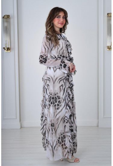 فستان نسائي بطباعات نمريه 