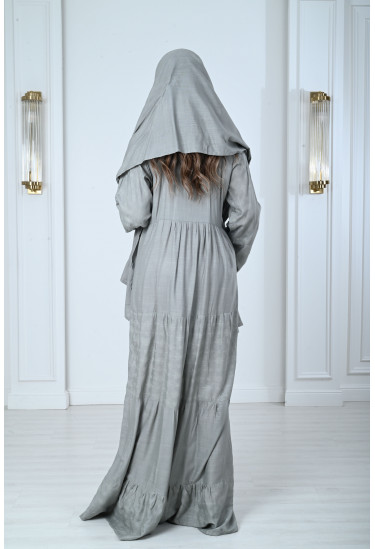 جلابيه طويله مع وشاح للرأس 