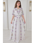فستان نمط قفطان فاخر بتطريز زهري ملكي فستان نمط قفطان فاخر بتطريز زهري ملكي