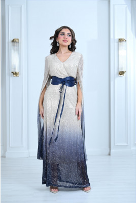 فستان سهرة بأكمام طويلة