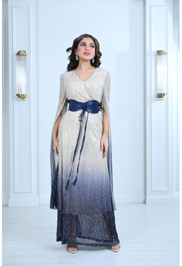 فستان سهرة بأكمام طويلة