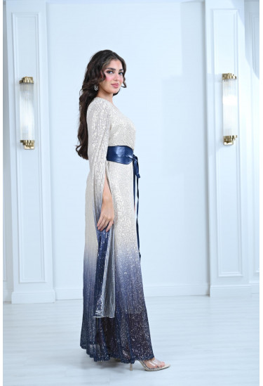 فستان سهرة بأكمام طويلة