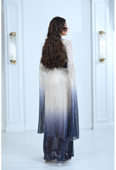 فستان سهرة بأكمام طويلة