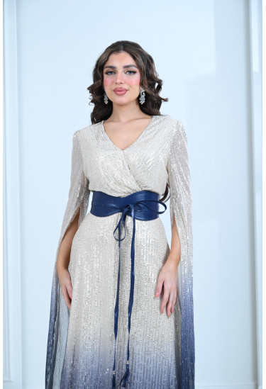 فستان سهرة بأكمام طويلة