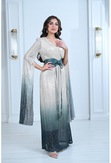 فستان سهرة بأكمام طويلة