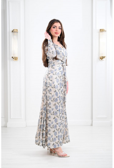 فستان سهرة نسائي مزين بترتر