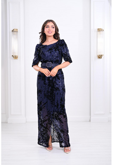 فستان سهرة مزين بالترتر