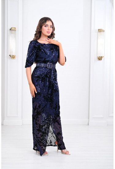 فستان سهرة مزين بالترتر