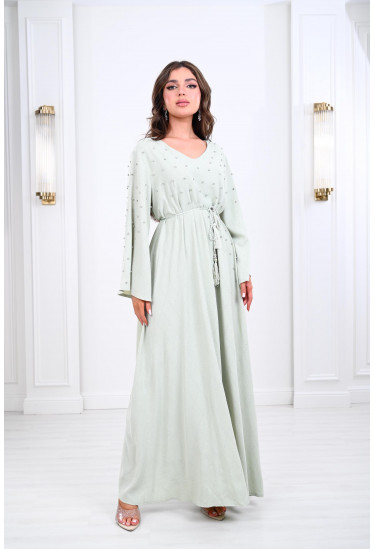 فستان طويل برقبة V