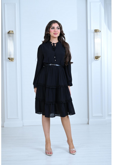 فستان ميدي بأدوار مشكشكة