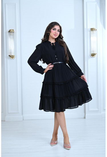 فستان ميدي بأدوار مشكشكة