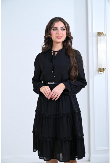 فستان ميدي بأدوار مشكشكة