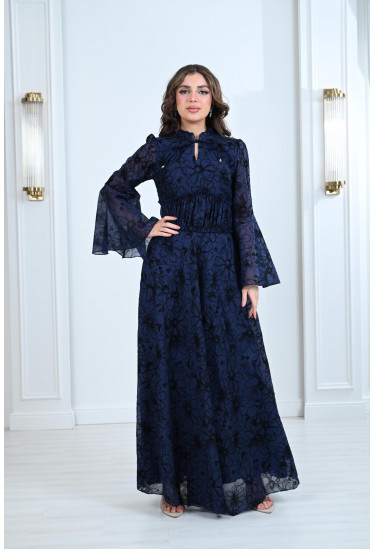 فستان نسائي طويل منقوش