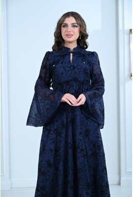 فستان نسائي طويل منقوش