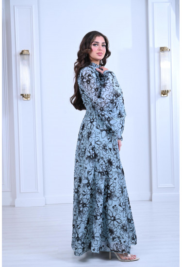 فستان نسائي طويل منقوش